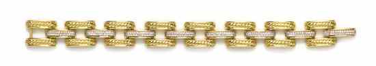 Appraisal: An Karat Yellow Gold and Diamond Bracelet David Yurman in