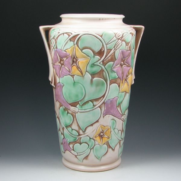 Appraisal: Roseville Morning Glory - vase in white with yellow and