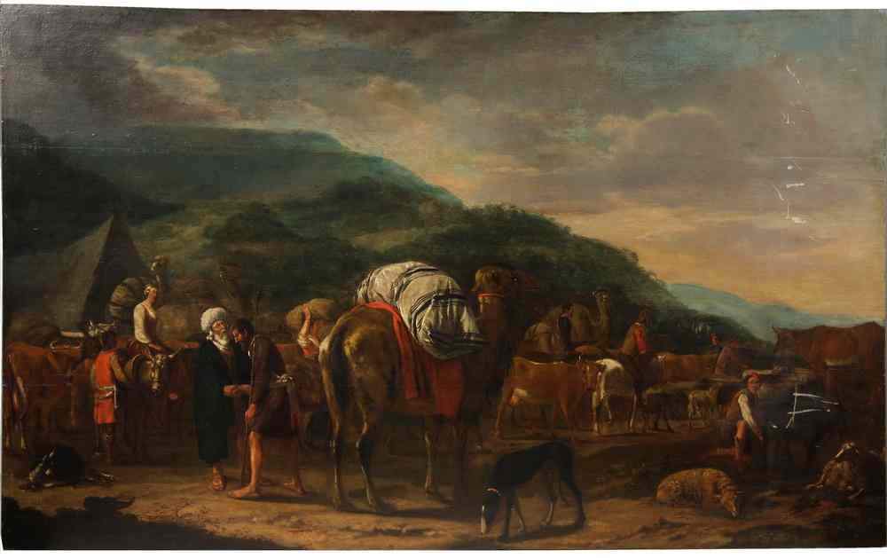 Appraisal: OLD MASTER OOP - Biblical Scene of Departure in the