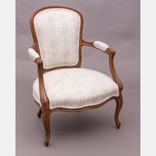 Appraisal: A Louis XV Style Mahogany Fauteuil th Century H W