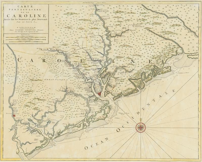 Appraisal: Important Early South Carolina Map Pierre Mortier Nicolas Sanson CARTE