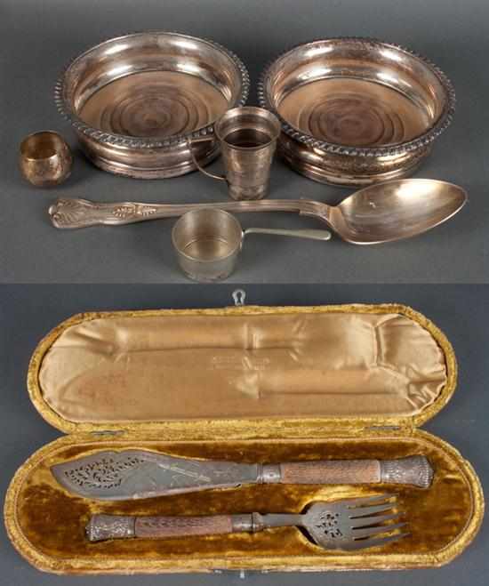 Appraisal: Assortment of American and English silver-plated table articles comprising seven