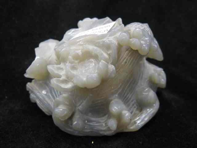 Appraisal: Chinese Carved Agate Figurine of Koi orCarp with waterlilies ''