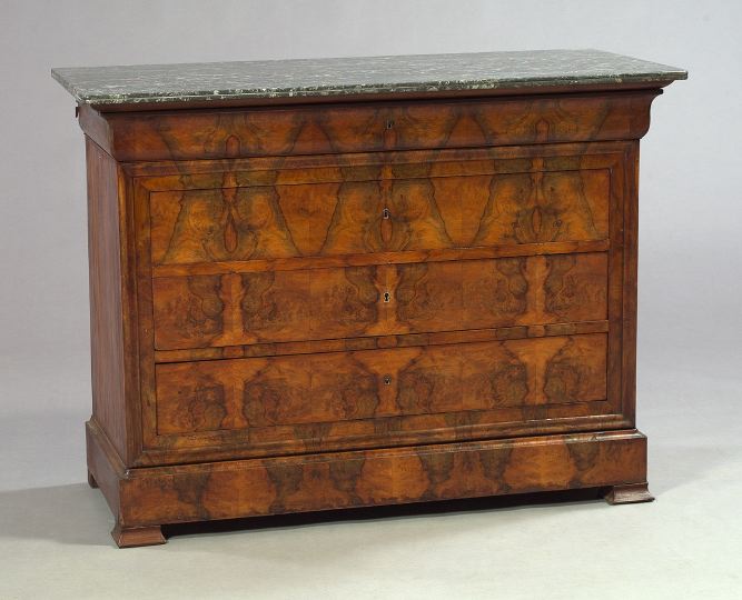 Appraisal: Good Louis Philippe Burlwood and Marble Top Commode third quarter