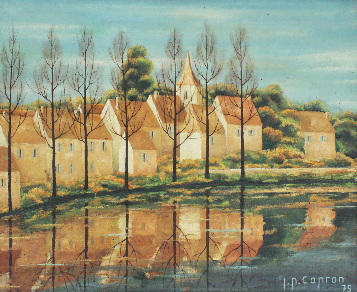 Appraisal: CAPRON Jean-Pierre French - French Landscape of a Village on