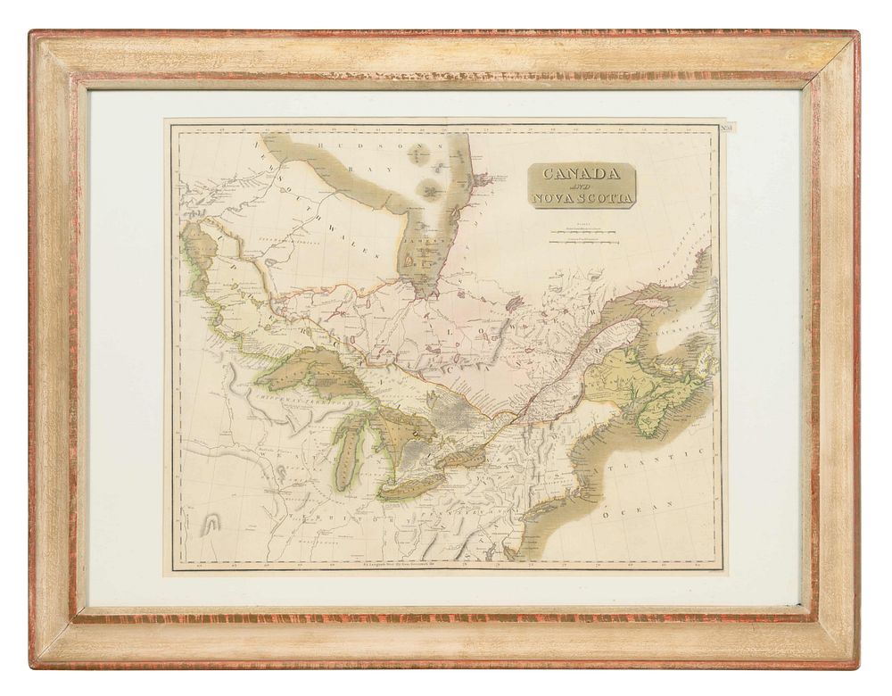 Appraisal: A Handcolored Engraving of a Map of Canada and Nova