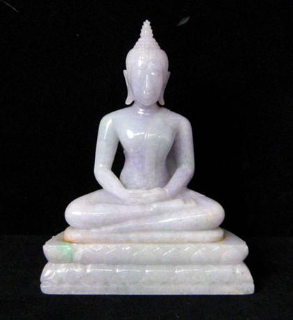 Appraisal: Fine Jadeite carving of buddha Seated in dhyanasana with well