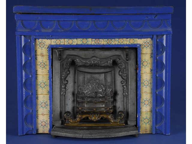 Appraisal: Wood Fireplace Mantel with Cast Iron Insert Mid th century