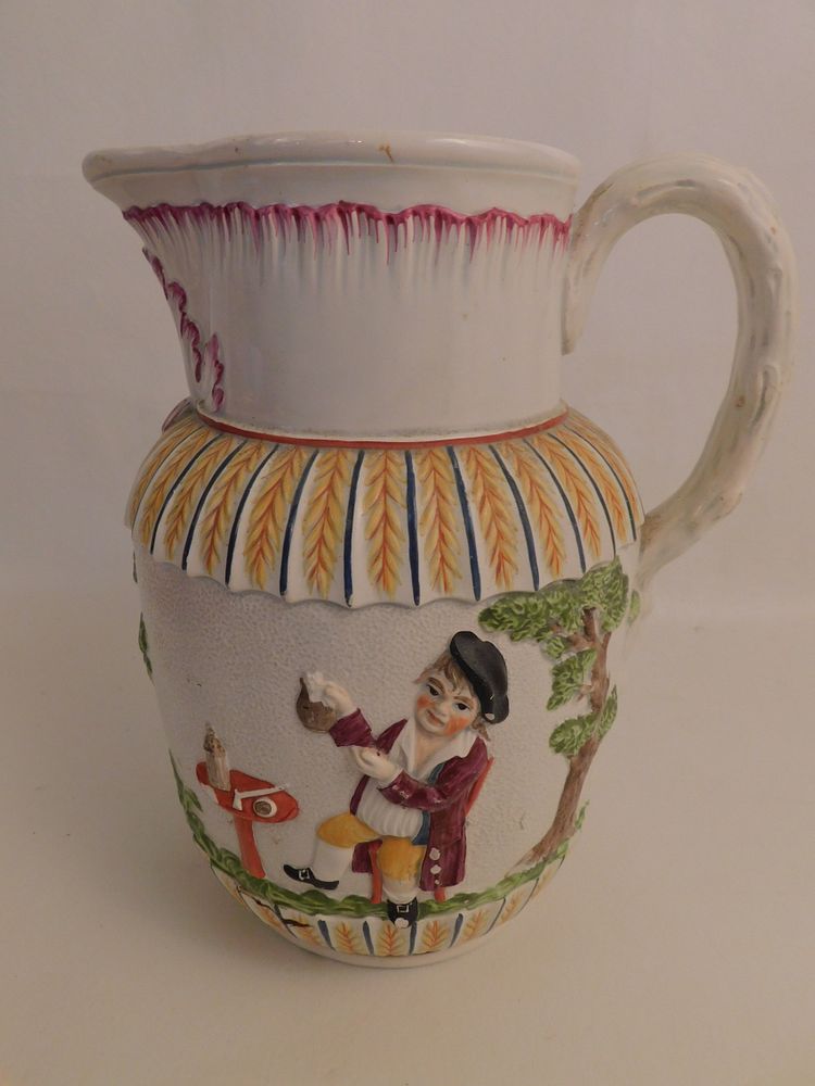 Appraisal: STAFFORDSHIRE PRATTWARE JUG - PARSON Circa Staffordshire Prattware ceramic jug