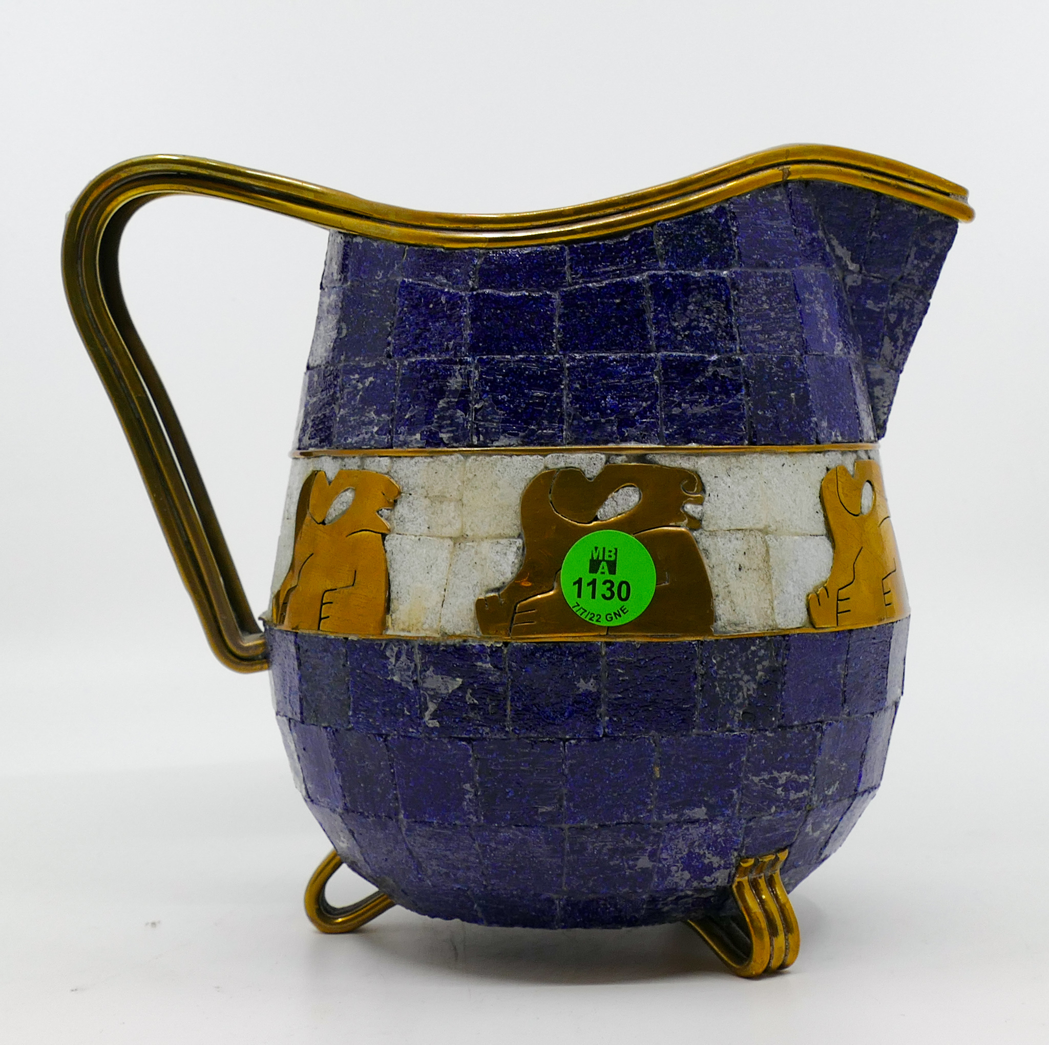 Appraisal: Salvador Teran Mexican Mosaic Brass Pitcher ''