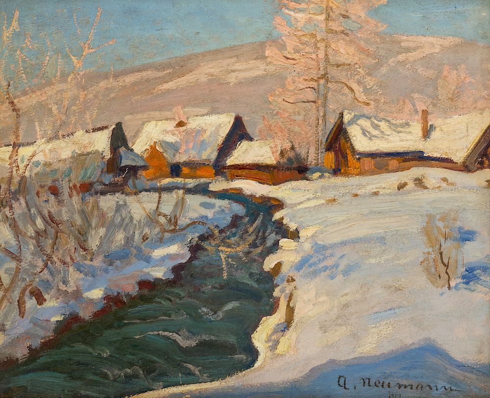 Appraisal: ABRAHAM NEUMANN POLISH - ABRAHAM NEUMANN POLISH - Winter Lanscape