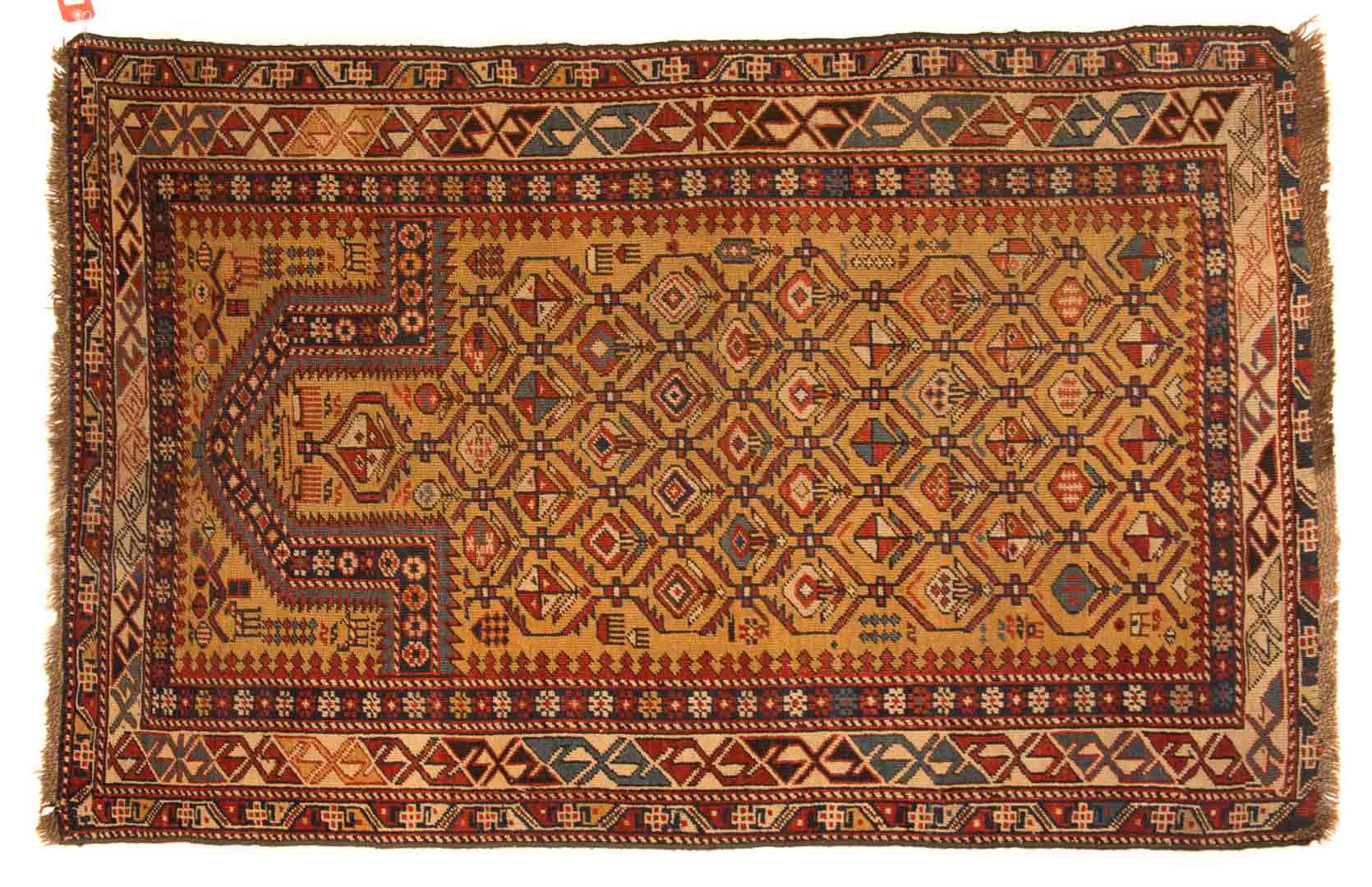 Appraisal: Antique Dargazine prayer rug approx x Caucasus circa Condition Slight