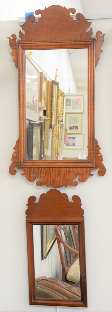 Appraisal: Two Eldred Wheeler mirrors to include tiger maple Chippendale-style ht