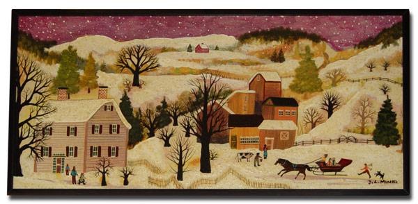 Appraisal: MUNRO Janet American - Snowy New England Primitive Landscape OIL