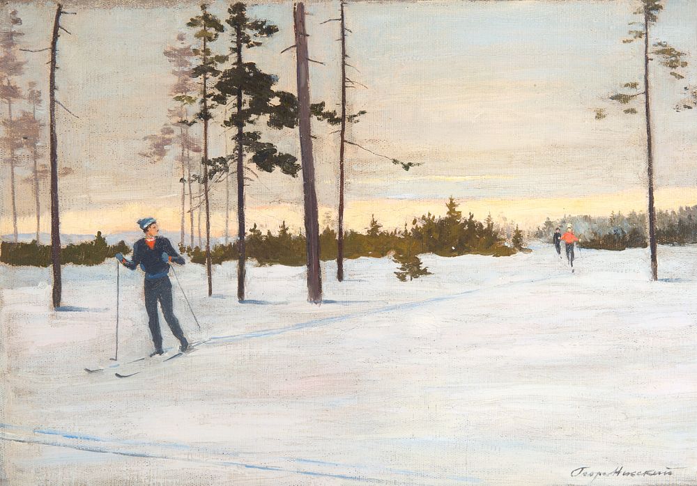 Appraisal: GEORGY NISSKY RUSSIAN - GEORGY NISSKY RUSSIAN - Skiers oil