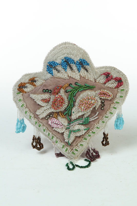 Appraisal: BEADED PINCUSHION Iroquois Niagara area late th century velvet cotton