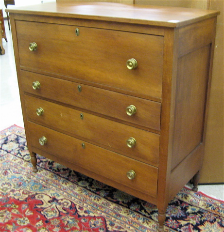 Appraisal: EMPIRE VICTORIAN TRANSITIONAL CHEST OF DRAWERS American mid th century