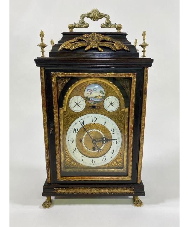 Appraisal: Large Austrian bracket clock th c with elablorate cast brass