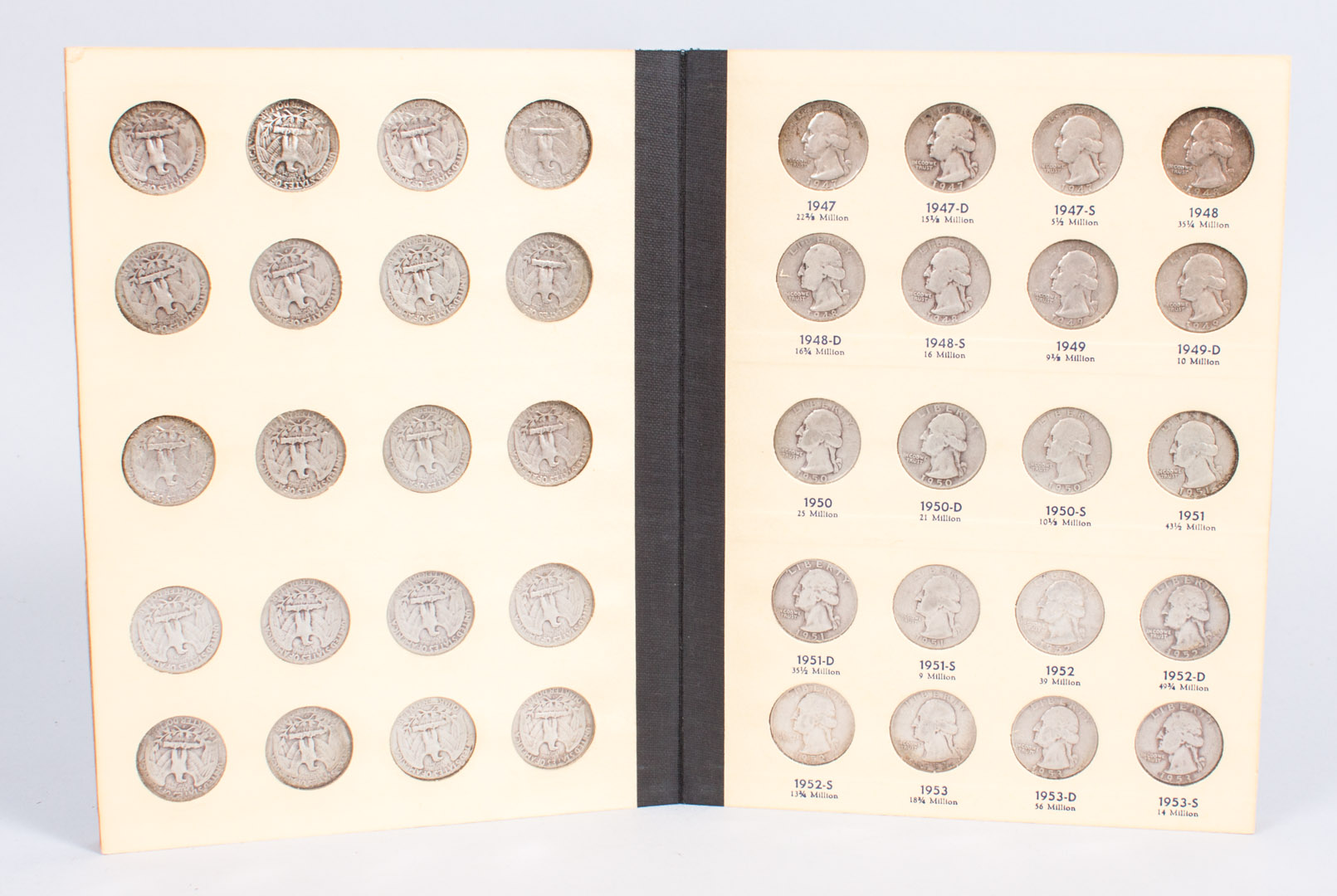 Appraisal: U S Silver Quarter Dollars Washington type -' comprising coins