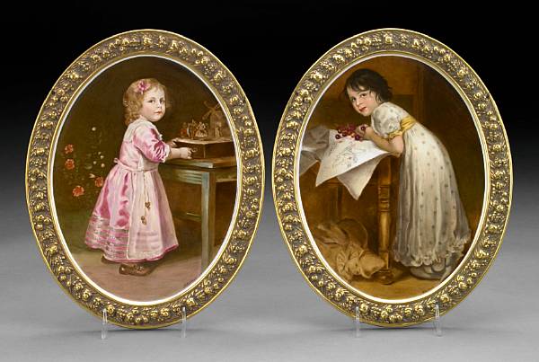 Appraisal: A pair of German porcelain plaques early th century Each