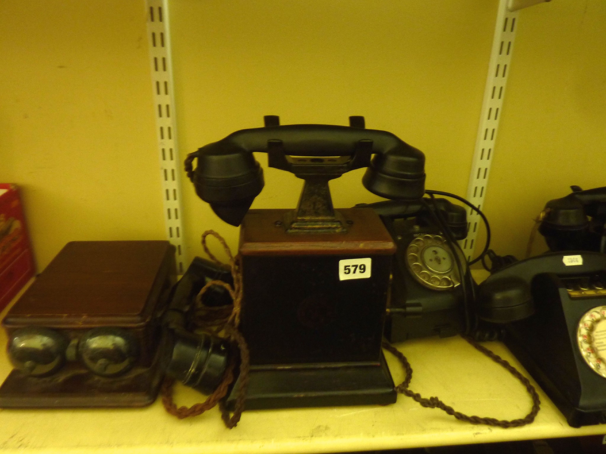 Appraisal: A selection of antique vintage telephones to include an example