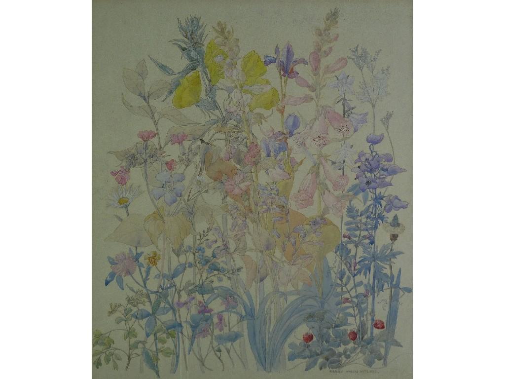 Appraisal: MARY MEIN WILKIEPENCIL AND WATERCOLOURWild FlowersSigned x cm x cm