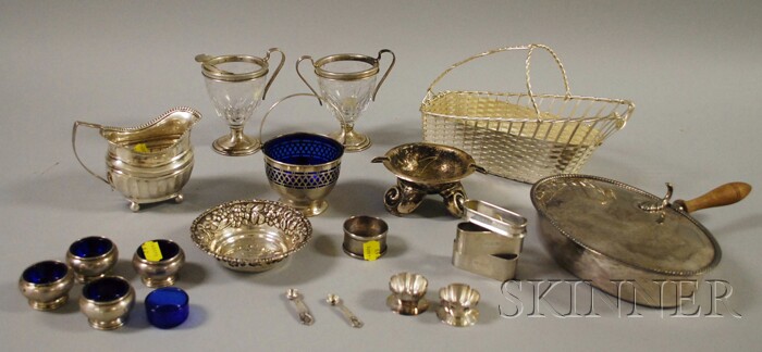 Appraisal: Group of Assorted Silver and Silver-plated Table Items including Mexican