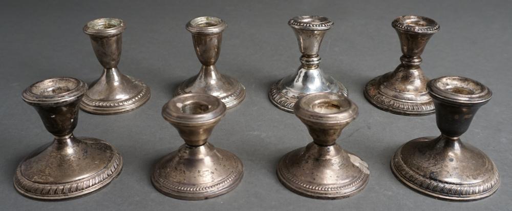 Appraisal: Group of Eight Weighted Sterling Silver Low Candlesticks