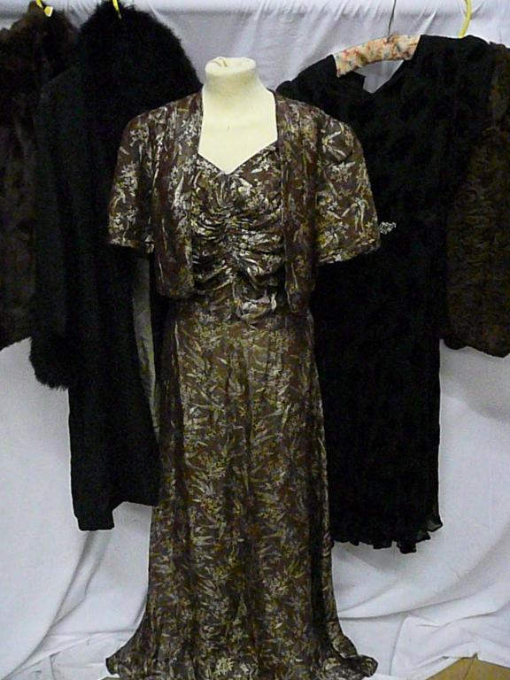 Appraisal: A collection of vintage costume to include black evening coat