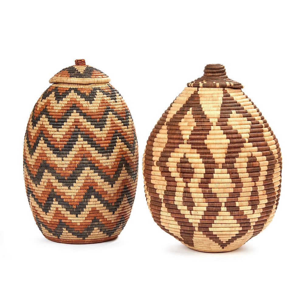 Appraisal: Two Zulu South Africa Ukhama Baskets Two Zulu South Africa