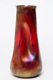 Appraisal: Bohemian Luster Glass Pinched Vase Attrib Loetz Pinched and highly