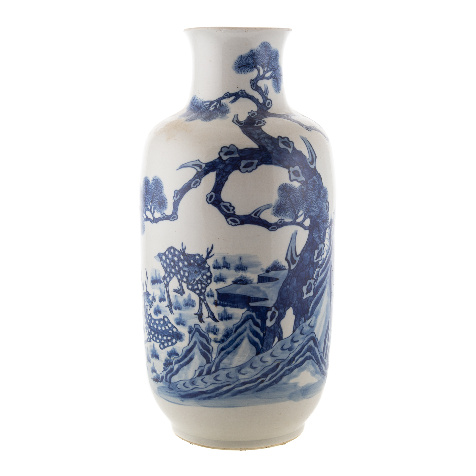 Appraisal: CHINESE EXPORT BLUE WHITE VASE th century in the Kang