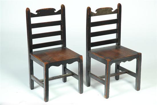 Appraisal: PAIR OF ARTS CRAFTS YOUTH SIZE SIDE CHAIRS American early