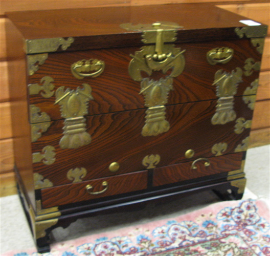 Appraisal: A PAIR OF JICHIMU FALL-FRONT BEDSIDE CABINETS Korean th century