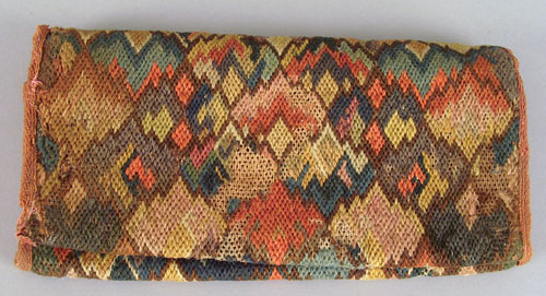 Appraisal: American flame stitch pocket book mid late th c w