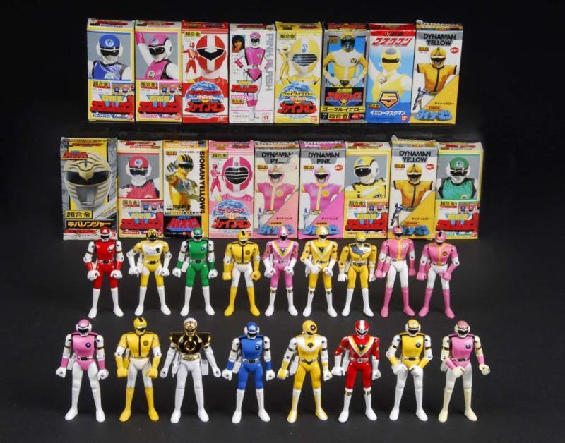 Appraisal: Sentai figures w Boxes Description Japanese Made by Bandai Lot