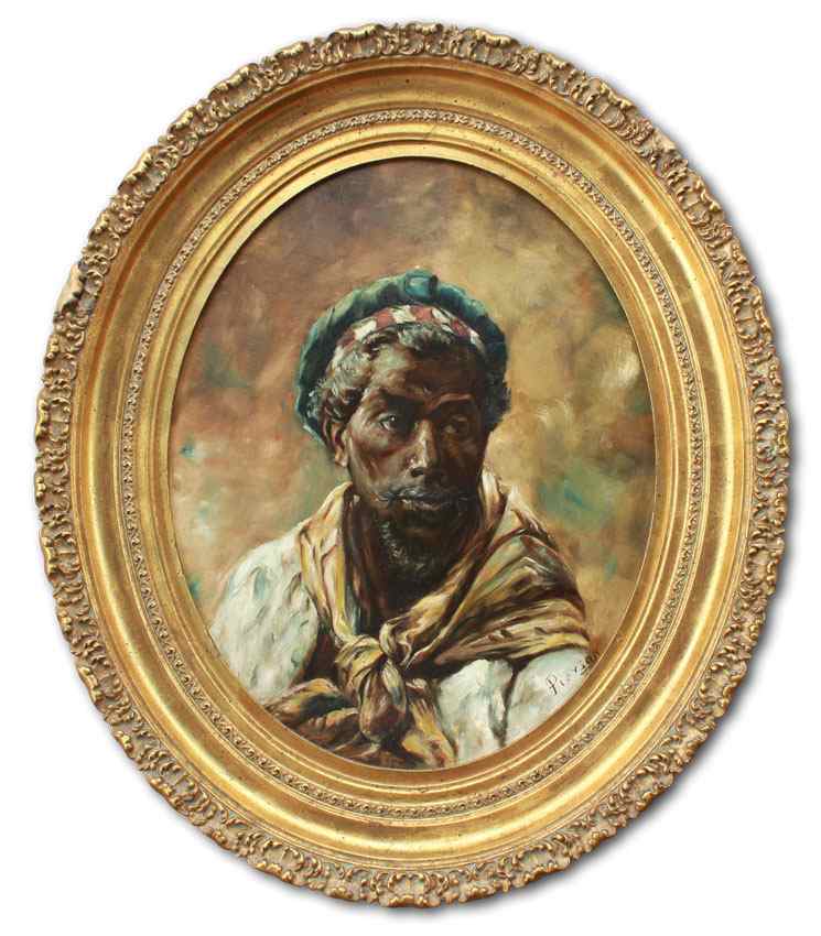 Appraisal: PORTRAIT PAINTING OF A MOOR BY PIERSON Probably Late th