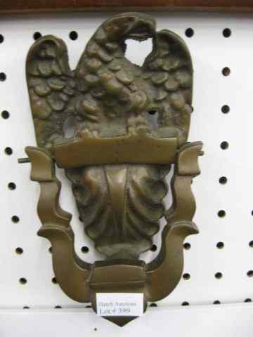 Appraisal: Brass Door Knocker eagle decor '' x ''