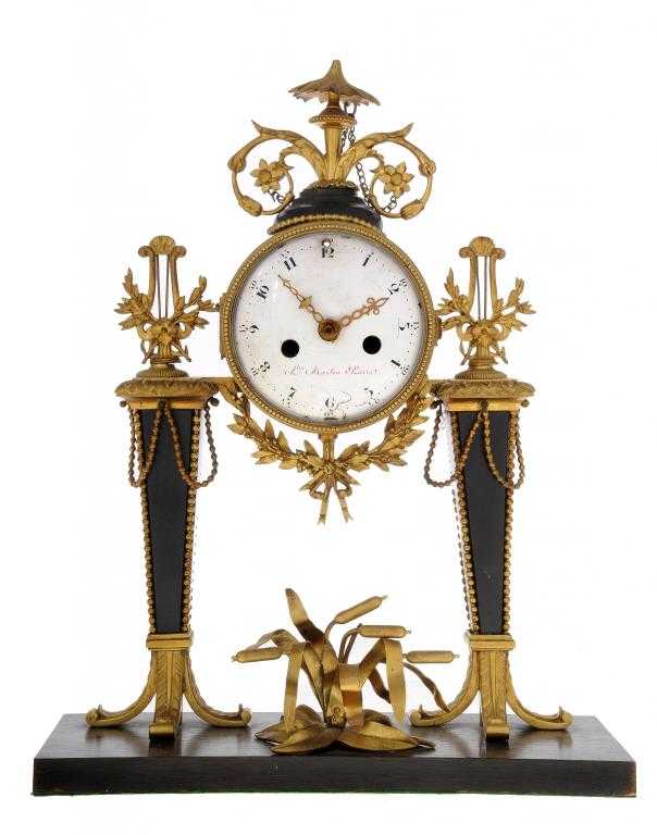 Appraisal: A FRENCH GILT BRONZE MANTEL CLOCK the drum cased movement