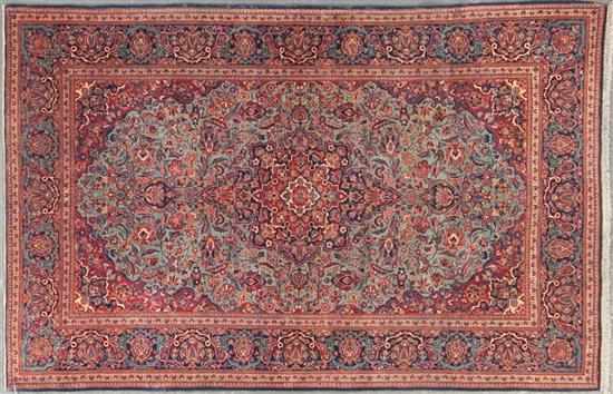 Appraisal: Fine antique Keshan rug Persia circa x Estimate - Good