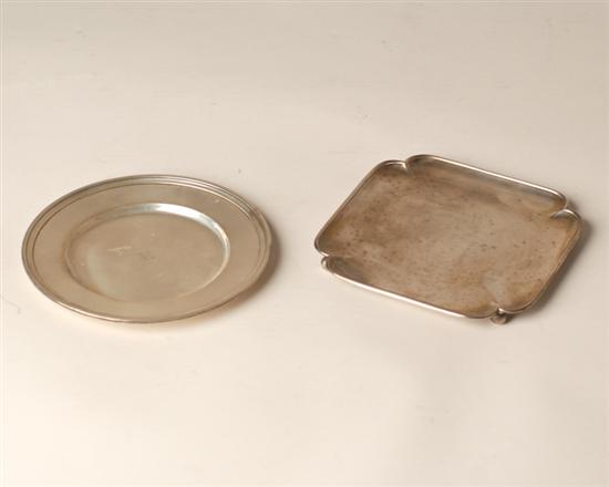 Appraisal: Two Tiffany Co Diminutive Sterling Salvers a round one with