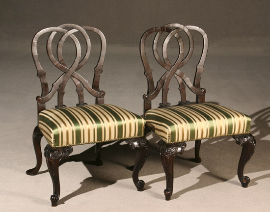 Appraisal: Pair of George III Style Mahogany Side Chairs Early th