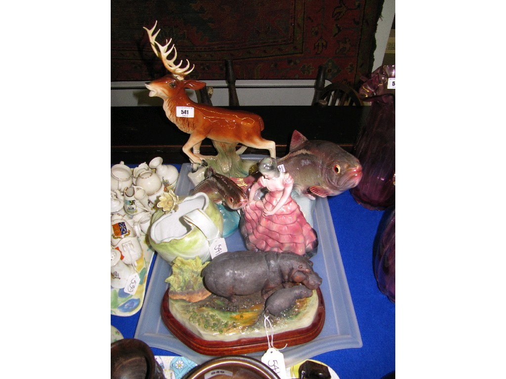 Appraisal: Tray lot comprising four Jema figures - a stag two