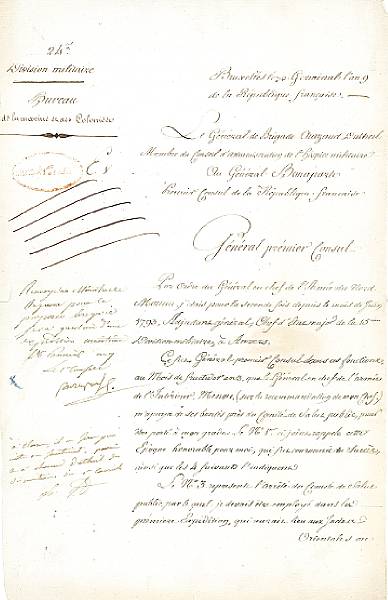 Appraisal: World Figures Endorsement Signed Bonaparte in margin of a Letter