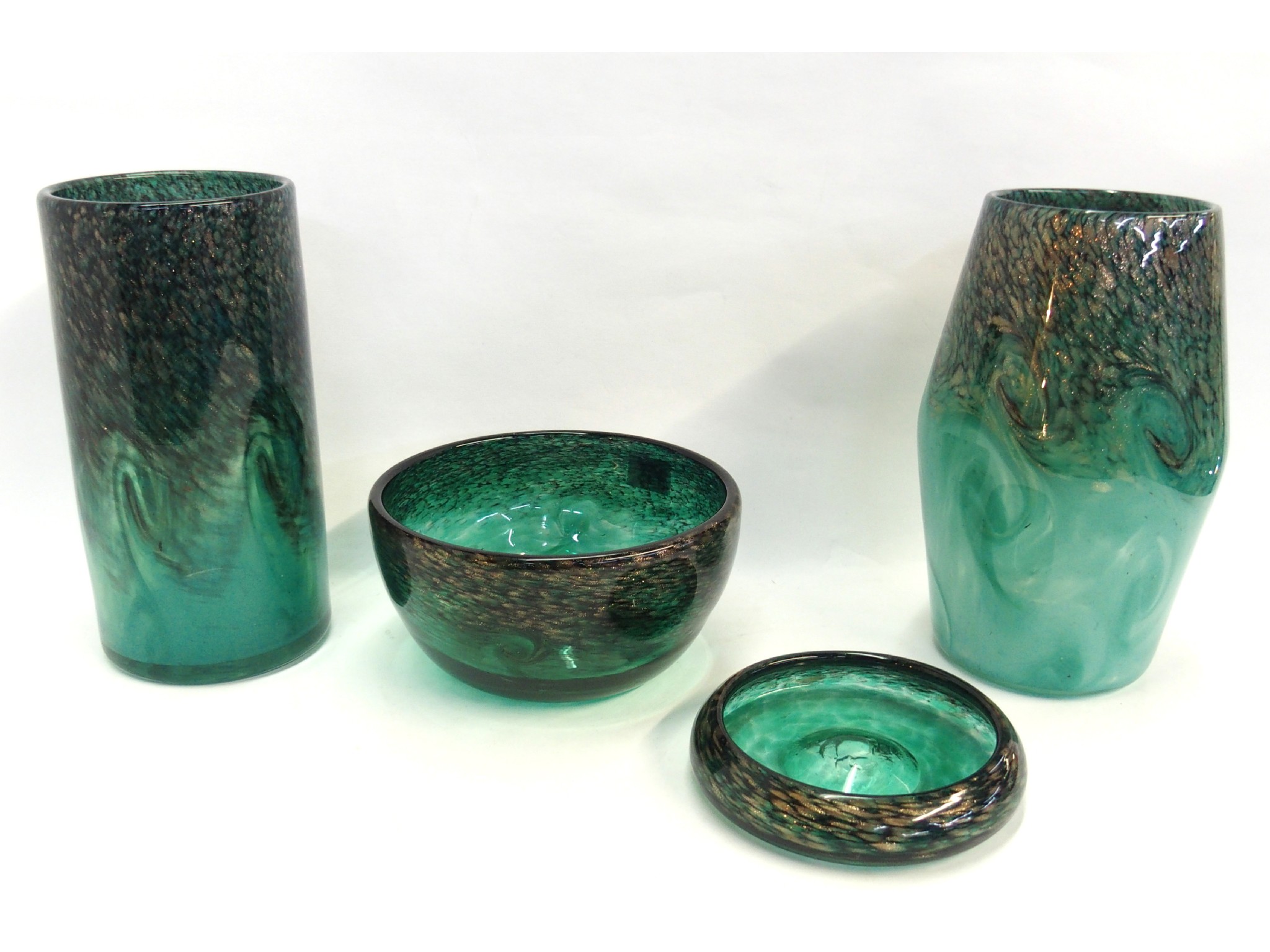 Appraisal: Three pieces of Strathearn glass including two vases and a