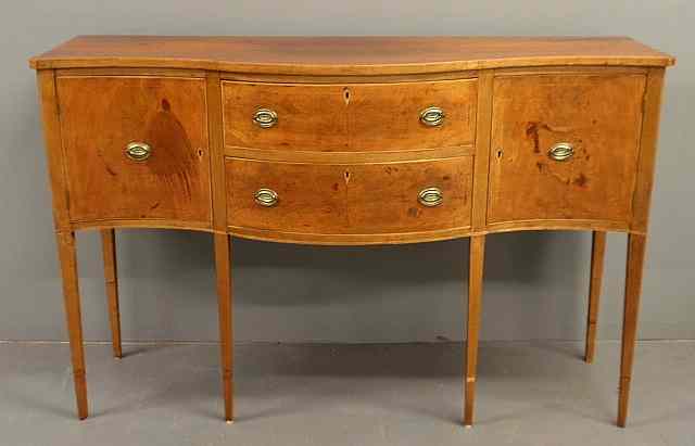 Appraisal: Hepplewhite inlaid cherry and mahogany huntboard c with a serpentine