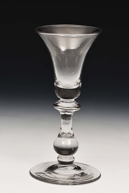 Appraisal: AN ENGLISH WINE GLASS with baluster stem th Century cm