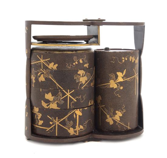 Appraisal: Sale Lot A Japanese Picnic Set lacquered in gold and