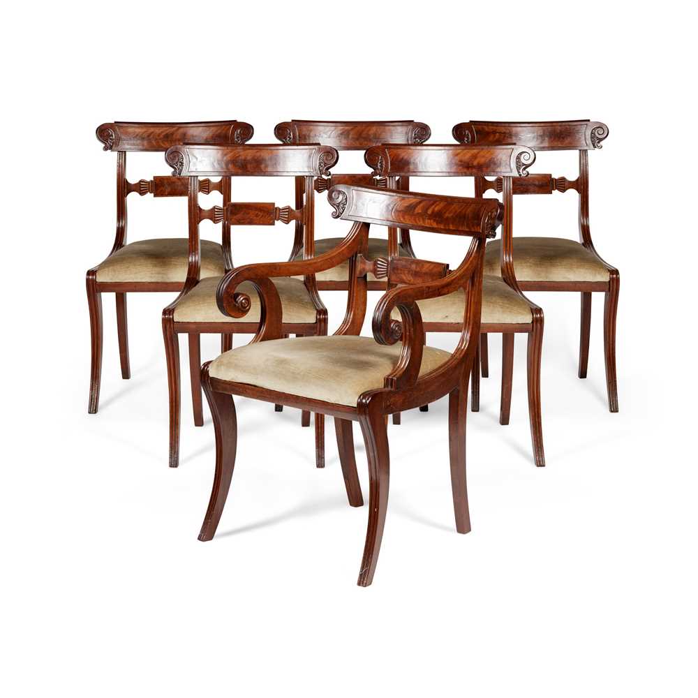 Appraisal: SET OF SIX REGENCY MAHOGANY DINING CHAIRS EARLY TH CENTURY