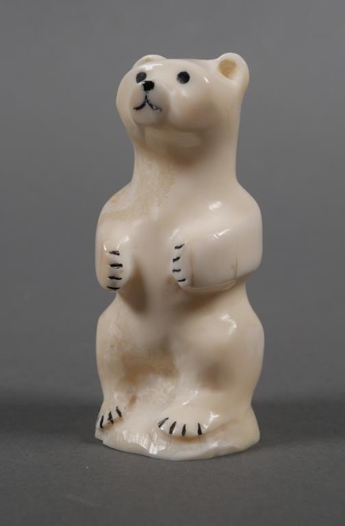 Appraisal: Vintage hand carved ivory sculpture of a Alaskan polar bear